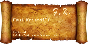 Faul Kristóf névjegykártya