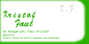kristof faul business card
